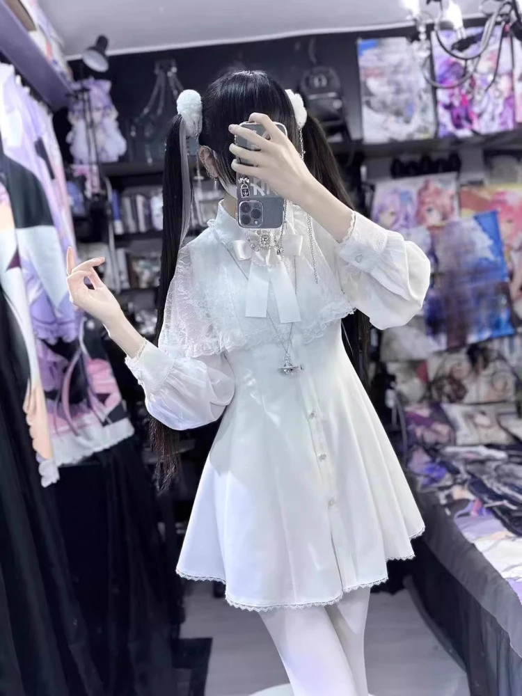 robe japonaise kawaii en dentelle avec nministériels d pour femme, esthétique, mode, slim, harajuku, streetwear, grunge, doux, chic, Éducatif, y2k robe japonaise kawaii en dentelle avec nministériels d pour femme, esthétique, mode, slim, harajuku, streetwear, grunge, doux, chic, Éducatif, y2k