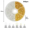 bijoux en alliage d'or kc 4 6 8mm, ensemble d'anneaux de saut ouverts, kit d'accessoires pour bricolage, bracelet, collier, chaîne, fabrication d'accessoires de connexion