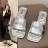 sandales à enfiler décontractées à talons bas pour femmes, sandales à la mode, chaussures d'été, nouveau, 2024