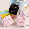 dessin animé anime porte monnaie ma mélodie chat noir doux piano pendentif sac bijoux sac belle peluche sac fille femmes cadeaux écouteur sac