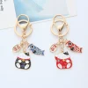 porte clés à breloques koi carpe fortune chat bénédictions, nouveaux bijoux pour femmes, vintage dragon phoenix couple pendentif sac de voiture