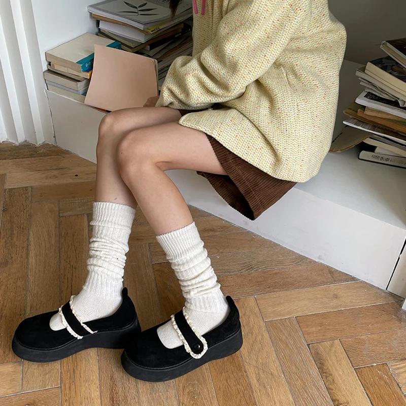 chaussettes chaudes chaussettes de sol chaussettes fille chaussettes de qualité chaussettes épaisses en laine de mollet pour femmes, couleur café, longueur au genou, empilées, japonaises, double illac, automne, hiver chaussettes chaudes chaussettes de sol chaussettes fille chaussettes de qualité chaussettes épaisses en laine de mollet pour femmes, couleur café, longueur au genou, empilées, japonaises, double illac, automne, hiver