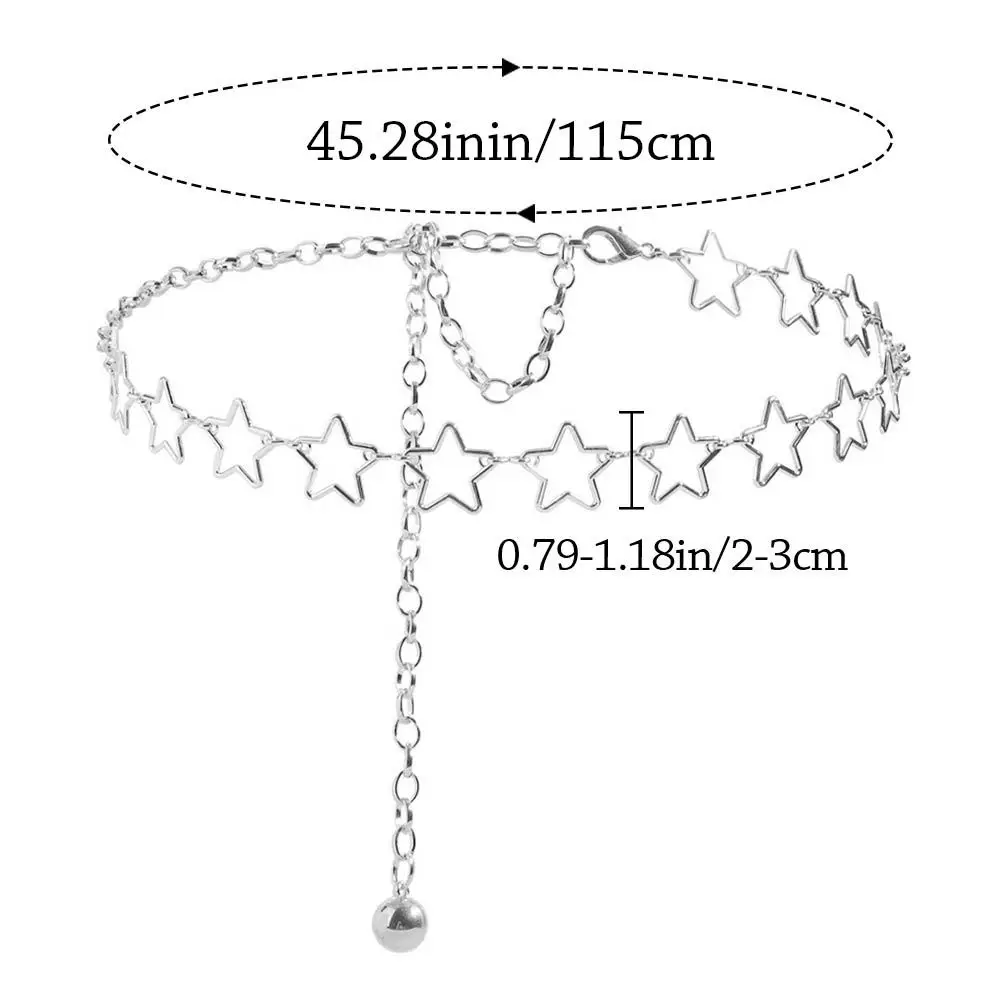 chaîne de taille étoile de style japonais, punk, chaîne en or y2k, ceinture de luxe réglable pour femmes chaîne de taille étoile de style japonais, punk, chaîne en or y2k, ceinture de luxe réglable pour femmes
