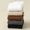 chaussettes longues antidérapantes simples à cinq doigts, harajuku, couleur unie, chaussettes à bout fendu, bonneterie à bout séparé, bas à mi tube pour femmes et filles