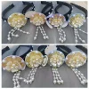 bandeau coréen à fleurs douces, glands, perles, hanbok, coiffure traditionnelle, cerceau pour cheveux de danse sur scène, hanfu
