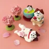 zakka fleur de cerisier mignon chat ornement fleurs d'amiral scène ins jouet à la mode bricolage résine artisanat chiffres ornements