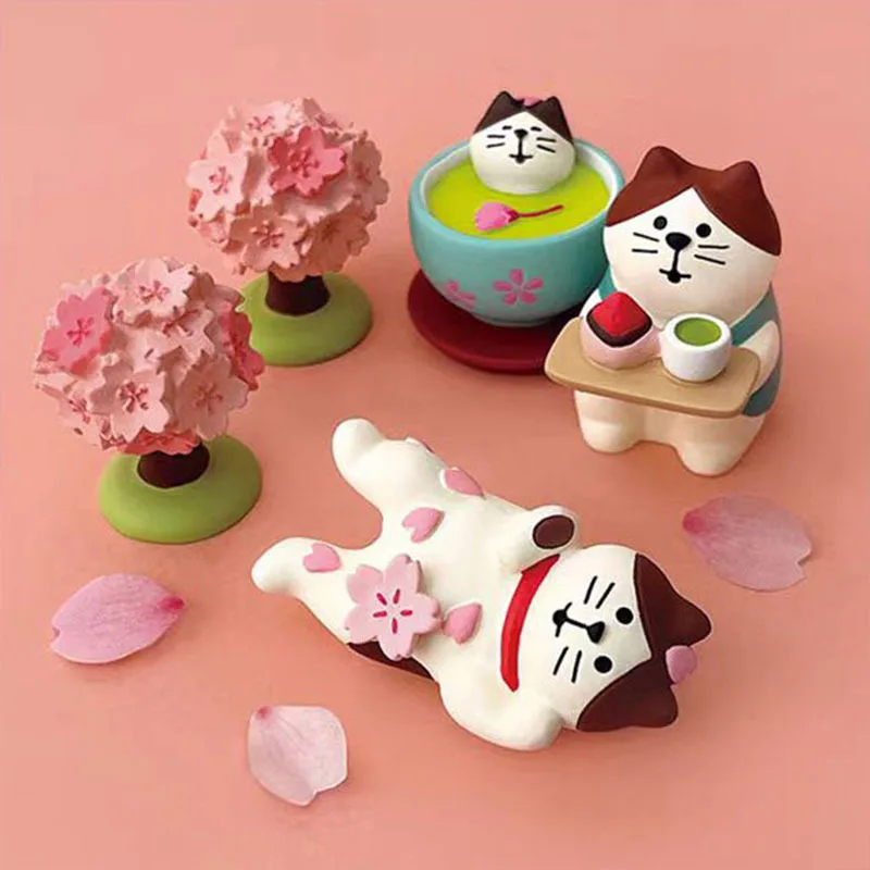 zakka fleur de cerisier mignon chat ornement fleurs d'amiral scène ins jouet à la mode bricolage résine artisanat chiffres ornements zakka fleur de cerisier mignon chat ornement fleurs d'amiral scène ins jouet à la mode bricolage résine artisanat chiffres ornements
