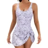 2025 femmes maillot de bain cravate noeud jupe de bain sans manches maillot de bain imprimé léopard maillots de bain monokini femme maillot de bain maillot de bain