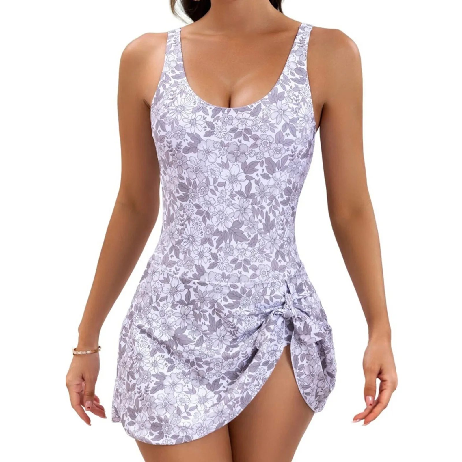2025 femmes maillot de bain cravate noeud jupe de bain sans manches maillot de bain imprimé léopard maillots de bain monokini femme maillot de bain maillot de bain 2025 femmes maillot de bain cravate noeud jupe de bain sans manches maillot de bain imprimé léopard maillots de bain monokini femme maillot de bain maillot de bain