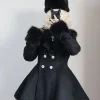 manteau lolita japonais en fausse fourrure pour femme, décontracté, manches longues, élégant, douce fille, harajuku y2k, vêtements d'automne et d'hiver