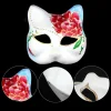 3/5/10 pièces masque japonais demi visage peint à la main chat renard masque scènes d'anime cosplay mascarade célébration festival cosplay accessoire