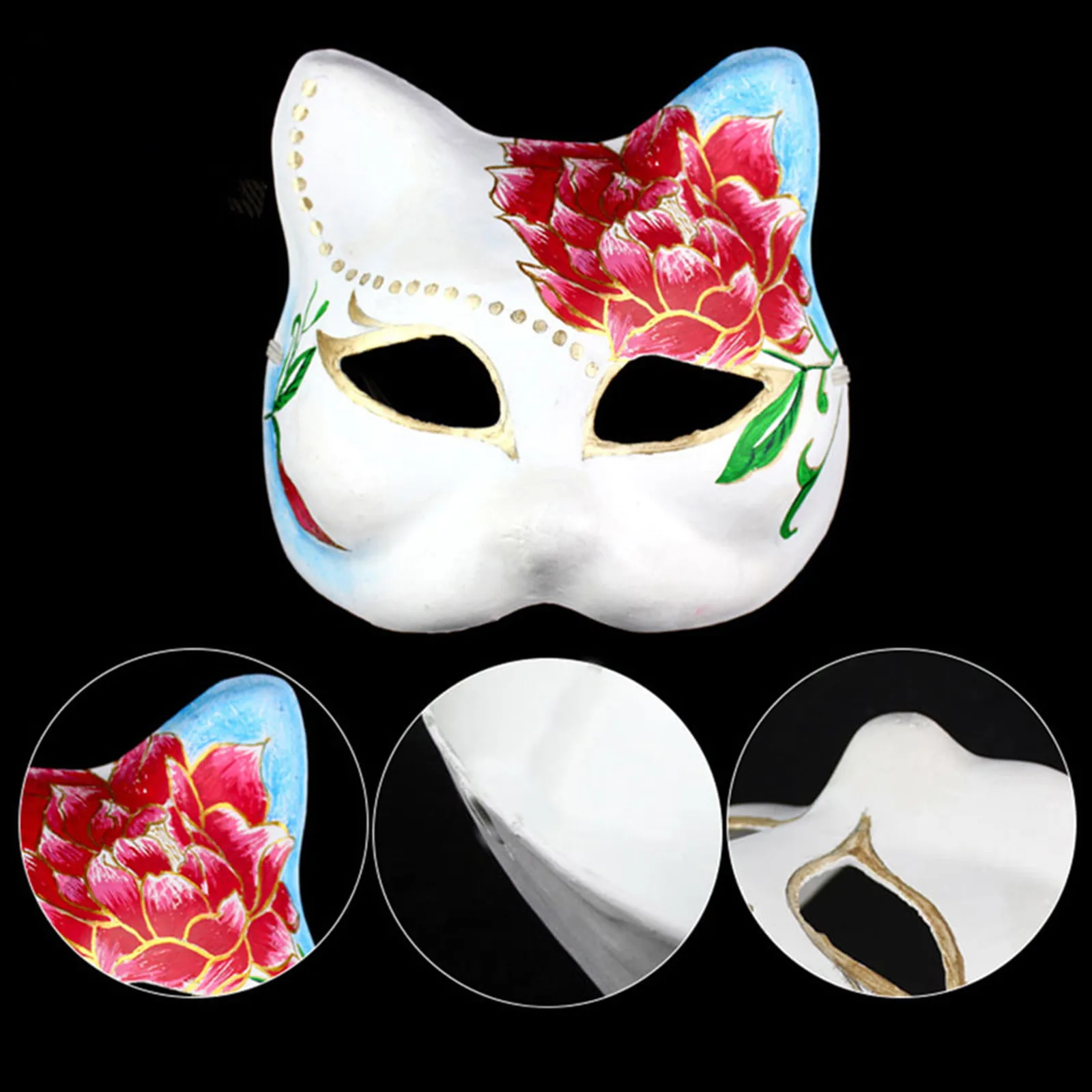 3/5/10 pièces masque japonais demi visage peint à la main chat renard masque scènes d'anime cosplay mascarade célébration festival cosplay accessoire 3/5/10 pièces masque japonais demi visage peint à la main chat renard masque scènes d'anime cosplay mascarade célébration festival cosplay accessoire