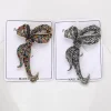 Broches à nœud papillon en strass pour femmes, accessoires de manteau de tempérament Vintage, cadeaux
