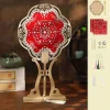 Éventail portatif de style chinois, paquet de matériel de bricolage fait à la main, éventail de style ancien vintage avec pompon, accessoire de photographie pour mariée et mariage