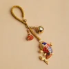 pendentif clé de voiture koi exquis de haute qualité, 1 pièce, porte clés de sac de couple de style chinois, lanière de bijoux suspendue