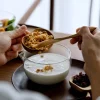 bol à mélanger en verre de 350/600ml, bol à salade de style japonais résistant à la chaleur avec port de dérivation, bol matcha transparent pour yaourt