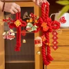 pendentif nœud chinois en coton, année du cheval, bonne chance, festival de printemps, breloque porte bonheur, ornements décoratifs suspendus pour porte murale