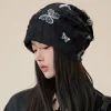 harajuku trous papillon imprimé bonnets mince style coréen casquettes de cheveux chaud de haute qualité tricoté chapeau en plein air