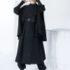 harajuku – vestes noires gothiques vintage pour femmes, manteaux y2k, esthétique, ample, fermeture éclair, streetwear grunge, sans manches, haut fendu
