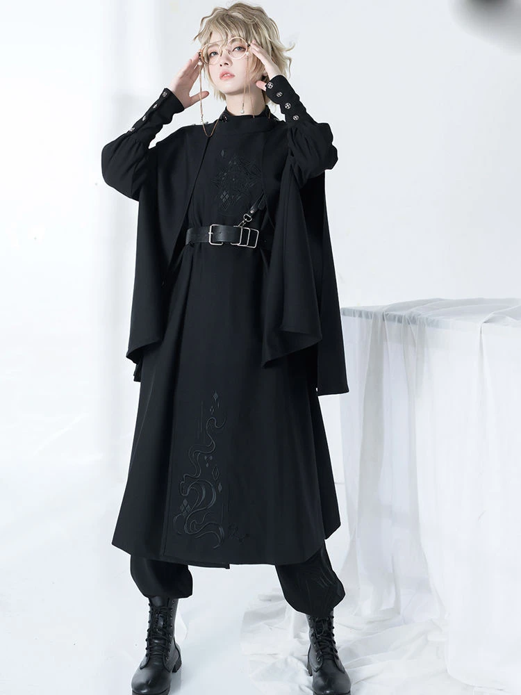 harajuku – vestes noires gothiques vintage pour femmes, manteaux y2k, esthétique, ample, fermeture éclair, streetwear grunge, sans manches, haut fendu harajuku – vestes noires gothiques vintage pour femmes, manteaux y2k, esthétique, ample, fermeture éclair, streetwear grunge, sans manches, haut fendu