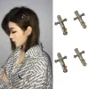 pinces à cheveux gothiques croisées punk, barrettes d'halloween, cosplay, épingle à cheveux rétro, accessoires de coiffure dxaa