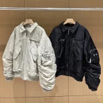 Veste de CLUB en tissu lourd, Streetwear japonais, automne hiver, poche tridimensionnelle, étoile, lune, manteau de Club en métal riveté