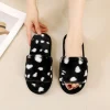 mode anti dérapant léopard moelleux pantoufles antidérapant décontracté doux pantoufles chambre chaussures maison semelle épaisse pantoufles adultes