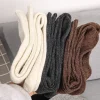 femmes chaussettes longues cachemire femmes botte solide laine cuisse bas maigre décontracté coton sur genou haut moelleux femme longue chaussette