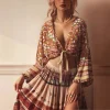happie queens femmes sauvage floral 2025 plage été court kimono volants manches évasées vacances bohème bikini boho couvertures