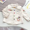 manteau brodé japonais pour garçons et filles, élégant col cowboy, chemise de petite et moyenne taille, nouvelle collection automne 2025