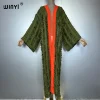 winyi nouveau manteau faashion pour les femmes nouveau 2025 manteau ample automne creux denim long vers le bas manteau maillot de bain couvrir hiver kimono