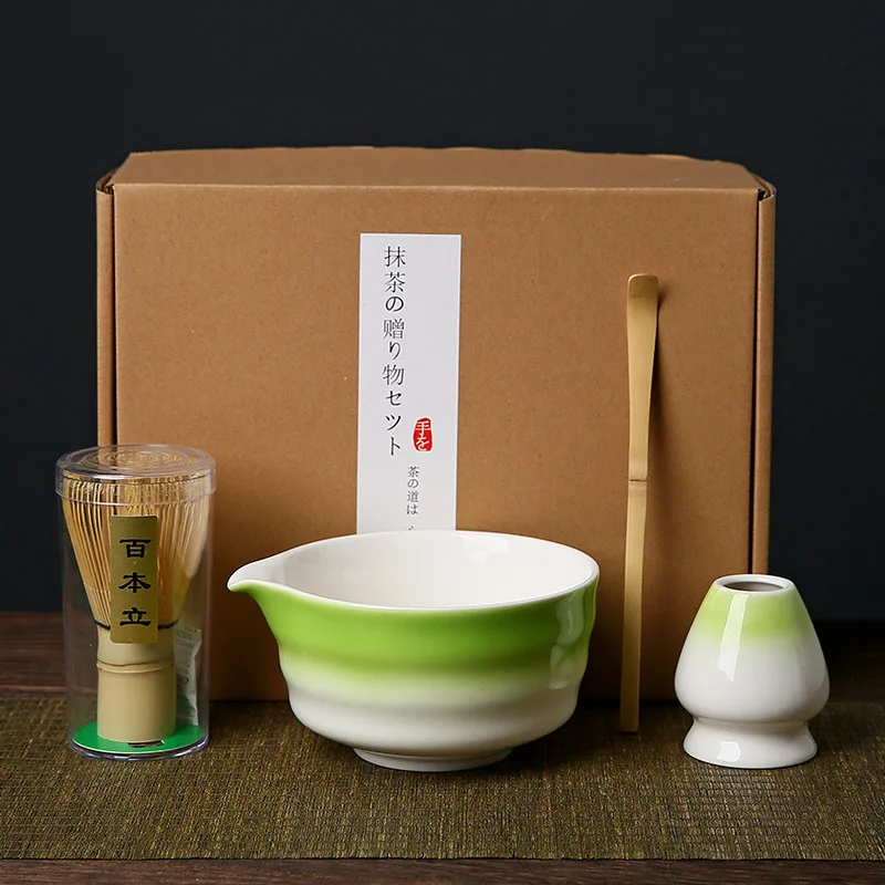 coffret cadeau matcha en céramique japonaise, service à thé matcha avec fouet et bol, broyeur somptueux, brosse, outils à thé, service à thé pour la maison, 4 pièces/ensemble coffret cadeau matcha en céramique japonaise, service à thé matcha avec fouet et bol, broyeur somptueux, brosse, outils à thé, service à thé pour la maison, 4 pièces/ensemble