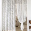 Rideau en dentelle florale brodée romantique, bord ondulé, rideau Transparent respirant, pour porte de fille Rideau en dentelle florale brodée romantique, bord ondulé, rideau Transparent respirant, pour porte de fille