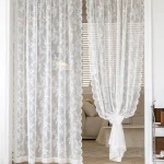 Rideau en dentelle florale brodée romantique, bord ondulé, rideau Transparent respirant, pour porte de fille Rideau en dentelle florale brodée romantique, bord ondulé, rideau Transparent respirant, pour porte de fille
