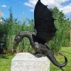 statue de dragon de jardin, fontaine, ornement de dragon, sculpture d'eau en résine pour la maison, décoration de jardin, statue de dragon