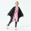 costumes de tueur tenue anime kamado nezuko cosplay costume kimono démon nezuko kimono pour enfants adultes robe anime costume halloween