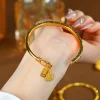 Bracelet de luxe rétro à main ouverte, méthode ancienne, couleur or sable or, Talisman de Fortune, nouveau Style chinois, accessoire de bijoux polyvalent