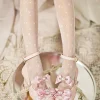 ji love – sandales à talons hauts pour femmes, chaussures originales japonaises, spice girl, saveur ancienne, pantoufles en dentelle avec nœud en perles, lolita love