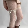collants noirs et beiges pour femmes, bas en résille transparents, sexy, uniforme jk, sangle à nœud papillon, bas en dentelle