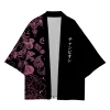 cardigan kimono rouge pour homme et femme, veste à motif de vague japonaise haori, vêtements traditionnels