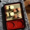 plat à nouilles froides de style japonais avec tapis en bambou, plateau alimentaire à sushi polyvalent, assiette à nouilles soba en plastique à la mode pour restaurant