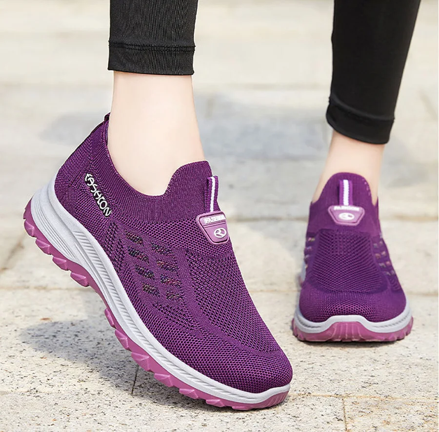 taoinvention chaussures de marche respirantes sans dentelle pour femmes, baskets à semelle souple, confortables, de sport, tennis, nouvelle collection été 2023 taoinvention chaussures de marche respirantes sans dentelle pour femmes, baskets à semelle souple, confortables, de sport, tennis, nouvelle collection été 2023