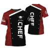 couteau de cuisine graphique chef t shirt pour hommes femmes impression 3d faux motif t shirt mode d'été cosplay costume manches courtes