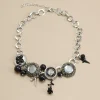 collier gothique à fleurs avec pampilles en cristal et strass, accessoires de collier pour femmes, bijoux de cou, chaîne de clavicule, ras du cou, cadeaux