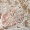 couvre chef en dentelle creuse brodée pour décoration de robe de mariée, style européen et américain, motif de fleurs végétales