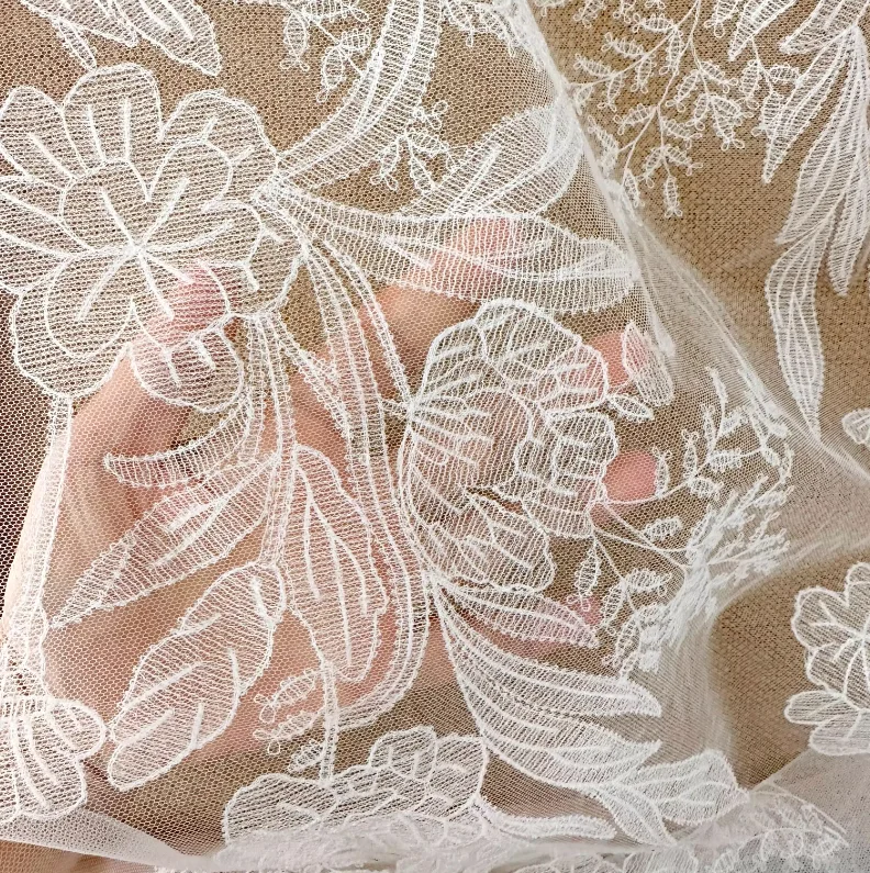 couvre chef en dentelle creuse brodée pour décoration de robe de mariée, style européen et américain, motif de fleurs végétales couvre chef en dentelle creuse brodée pour décoration de robe de mariée, style européen et américain, motif de fleurs végétales