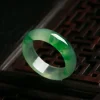 bague en jade hetian vert naturel, amulette en jaspe chinois, bijoux de charme à la mode, artisanat sculpté à la main, cadeaux pour femmes et hommes