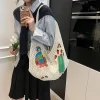 sac à bandoulière tissé pour femmes coréennes, sac sous les bras de grande capacité, sac de plage de banlieue, nouvelle mode 2025, sac en filet à main pour femmes