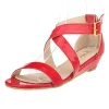sandales compensées à plateforme pour femmes, style simple, décontractées, bout ouvert, lanière à la cheville, talons hauts, robe de soirée, chaussures de mariage, grande taille
