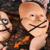 masques faciaux d'horreur pour hommes et femmes, 1/2 pièces, accessoires d'halloween, masque de mascarade de fête, masque de cosplay amusant et effrayant pour cheveux longs